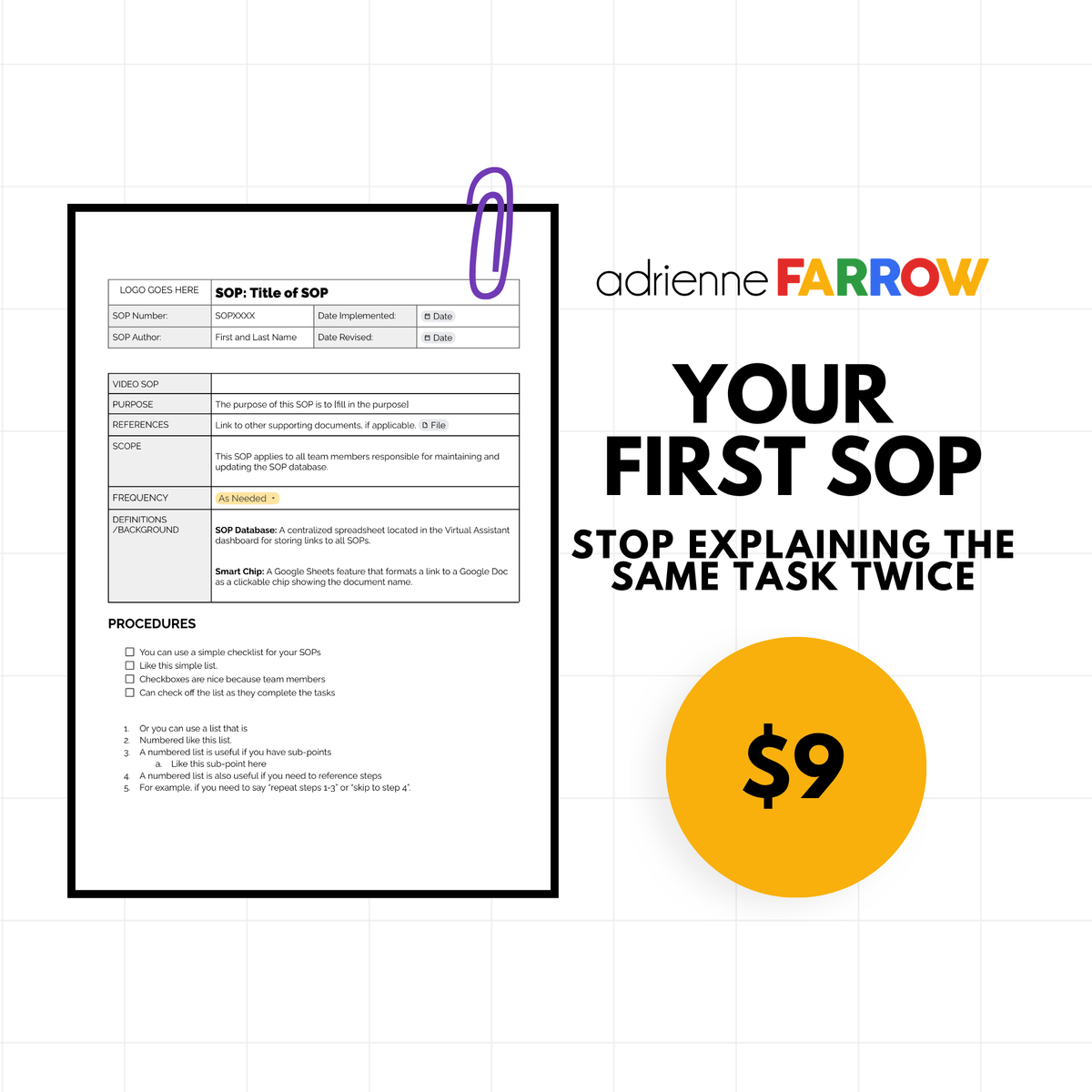 Your First SOP